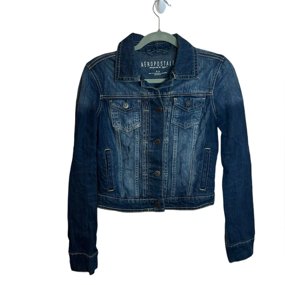 Aeropostale Dark Wash Boxy Denim Jacket